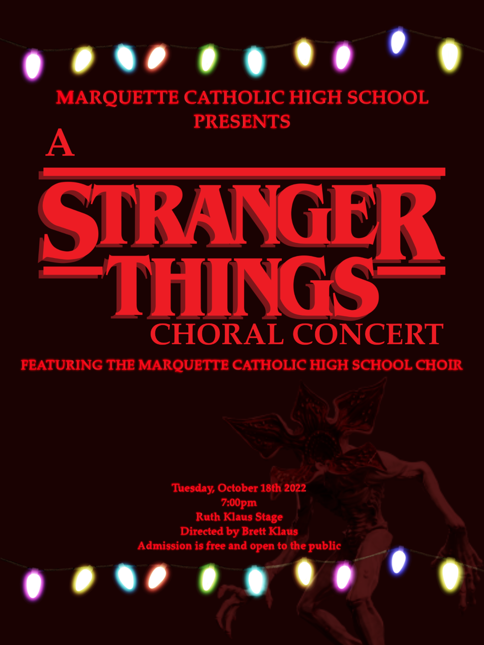 a stranger thing choral concert poster
